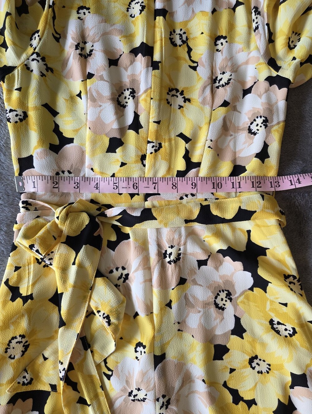 Talbots Pippy Poppies Yellow Floral Crepe Midi Dress 2P - Picture 9 of 11